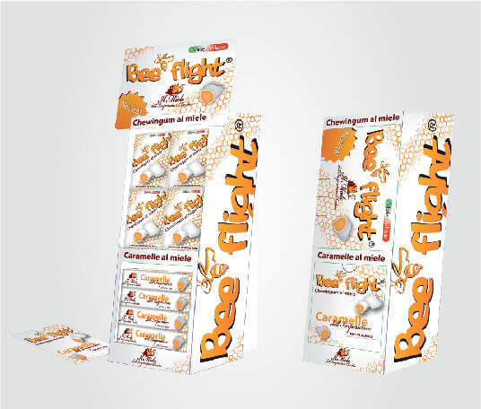 BeeFlight packaging dispenser da banco per caramelle al miele e gomme al miele