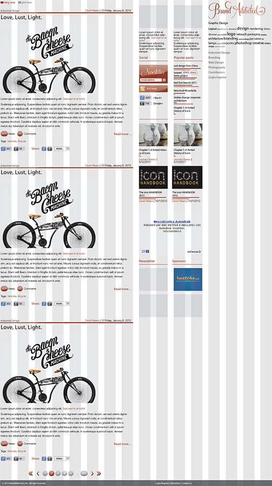 BrandAddicted website design layout