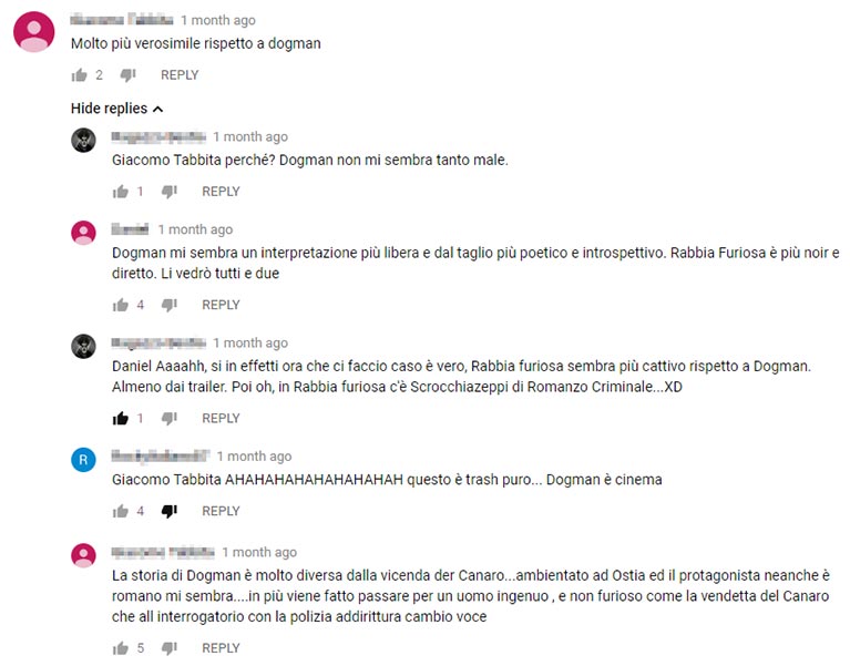 Commenti YouTube Rabbia Furiosa - Er Canaro